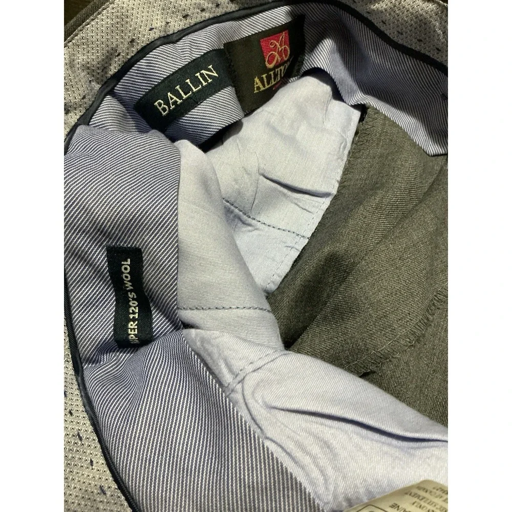 Alton's Ballin Men Slacks Trousers Pants Super 120's Wool Comfort Eze 38x31 Gray